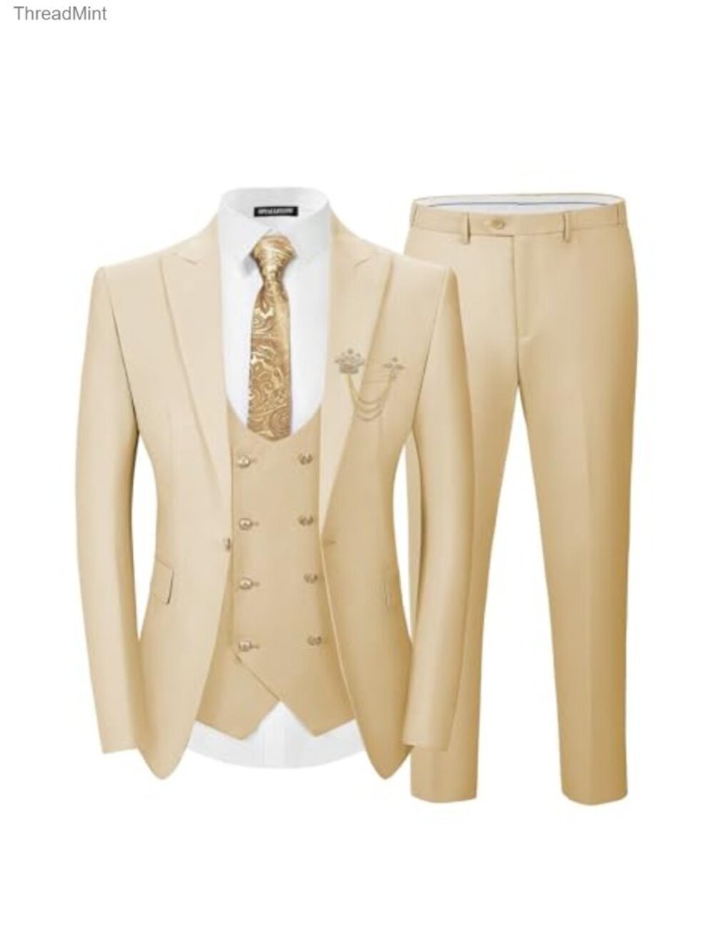 Men's 3 Piece Slim Fit Suit Set Jacket Vest Pants Wedding Formal